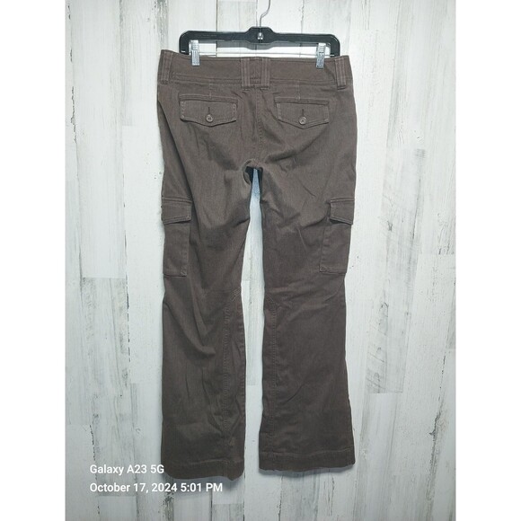 The Limited Drew Fit Pants Cotton Blend Flare Leg Brown 32 Waist 32 inseam SZ 6 - Picture 4 of 8